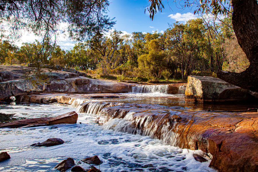 Noble Falls is a popular tourist attraction near Gidgegannup, WA